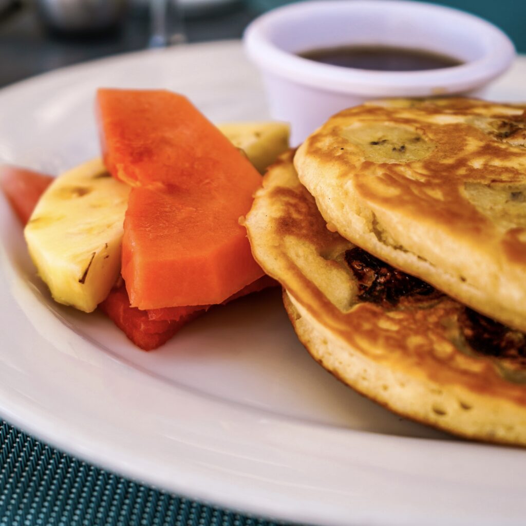 tropical-fruit-and-pancakes-at-bonefish-grill-azure-del-mar