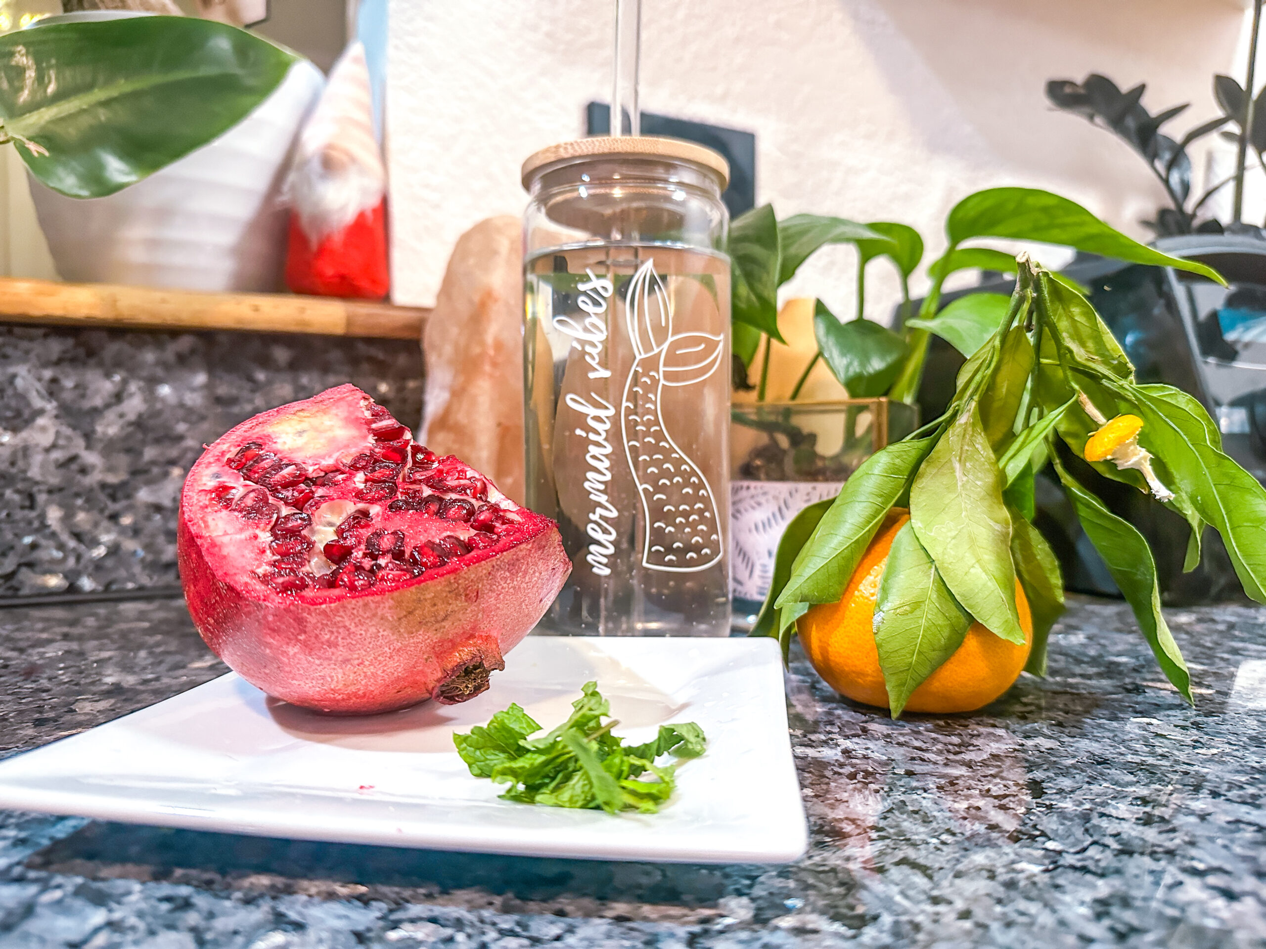 Energizing Mandarin Pomegranate Mint Detox Spa Water