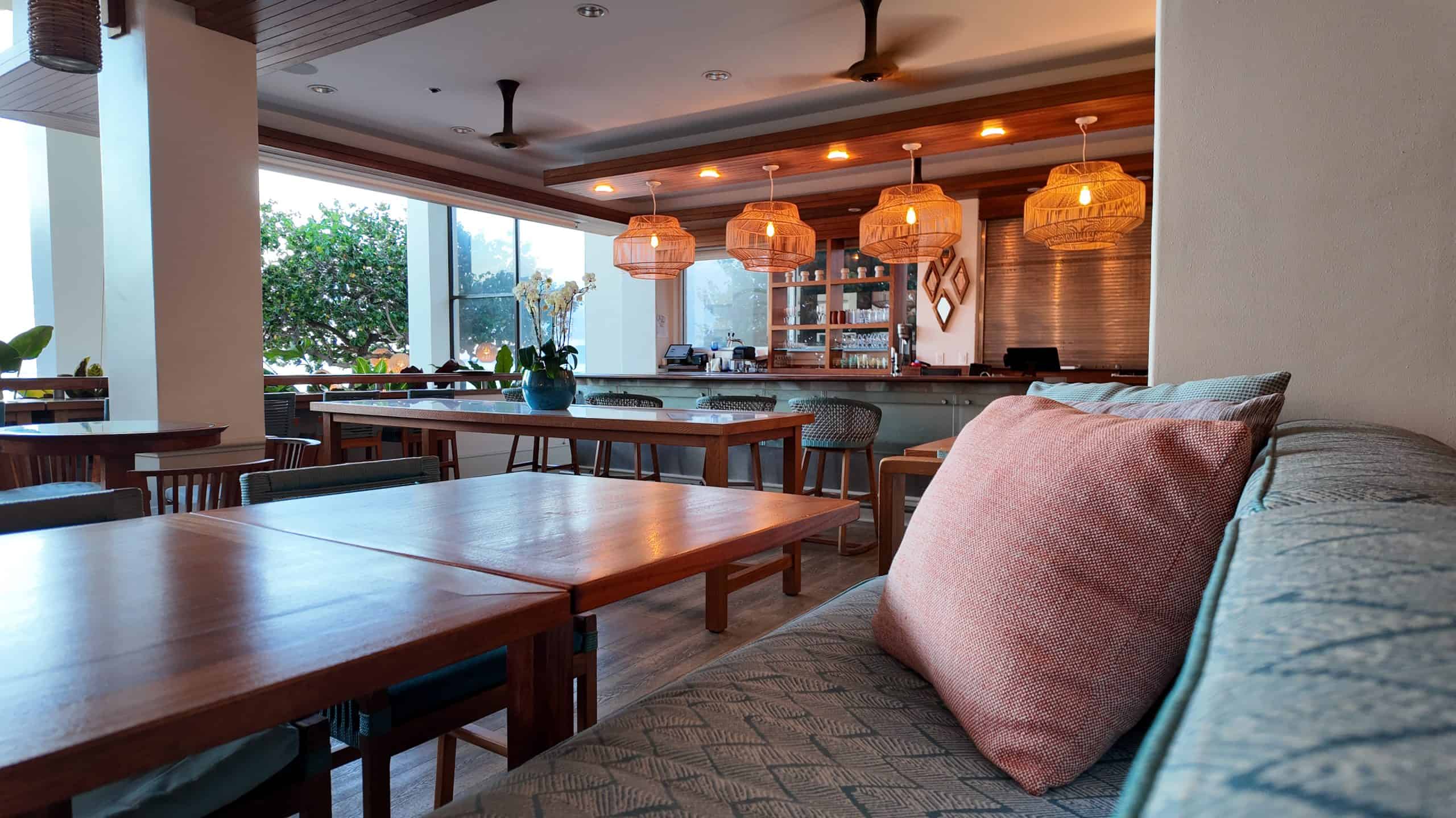 A tropical restaurant and bar.